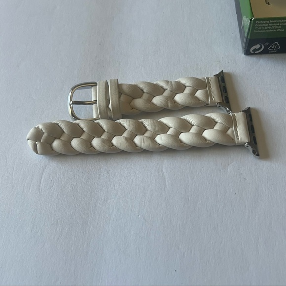 KATE SPADE Braided Leather 38-49mm Band For Apple Watch® WHITE NWT main image 7